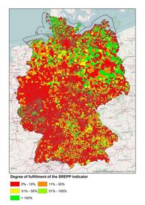 © Applied Energy/Elsevier -Die Energiewende-Landkarte stellt Vorreiter und Nachzügler unter allen den deutschen Gemeinden klar heraus.