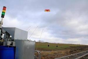 © Fraunhofer IPA  -Auf dem Testgelände in Mecklenburg-Vorpommern wird ein Kite auf Jungfernflug geschickt.