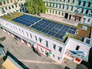 © Johannes Zinner Wien Energie/ Der Karmelitermarkt mit Photovoltaikanlage