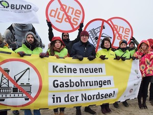 © DUH / Aktion in Borkum gegen die Gasbohrungen