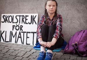 © Thunberg/ Greta Thunberg bei einem Schulstreik in Schweden