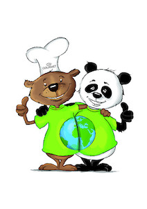 © Gourmet/ Gourmelino meets Panda - das GOURMET Maskottchen und Panda sind das Aushängeschild der Initiative gegen Lebensmittelverschwendung