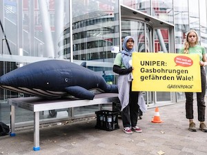 © Insa Hagemann / Greenpeace / Demo gegen Gasbohrprojekt vor Australien
