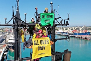 © Zoe Denas Greenpeace / Protest gegen OMV in Neuseeland